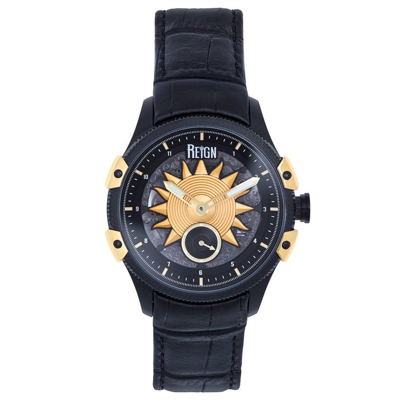 Reign Solstice Automatic Leather - Band Skeleton Watch - Bundle Bus