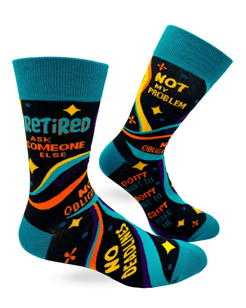 Retired Ask Someone Else Men's Novelty Crew Socks - Bundle Bus