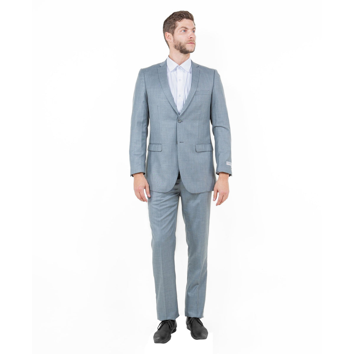 Shark Grey Men's 2pc Sharkskin Suit Slim - Fit - Bundle Bus
