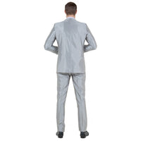 Silver Men's Sharskin Slim - Fit 3 - Piece Suit - Bundle Bus