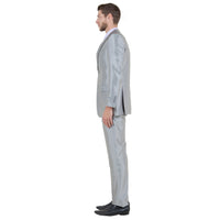 Silver Men's Sharskin Slim - Fit 3 - Piece Suit - Bundle Bus