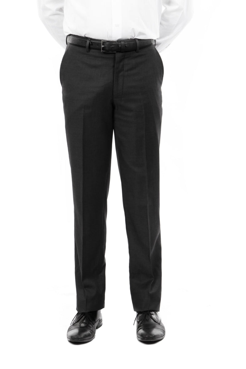 Slim Fit Hemmed Bottom Dress Pants Solid Black - Bundle Bus