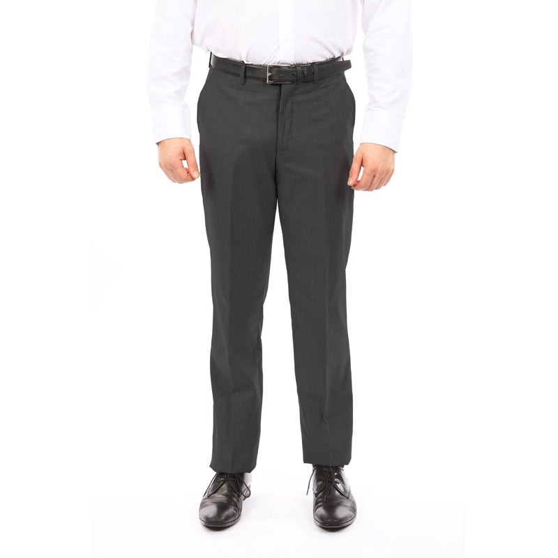 Slim Fit Hemmed Bottom Dress Pants Solid Grey - Bundle Bus