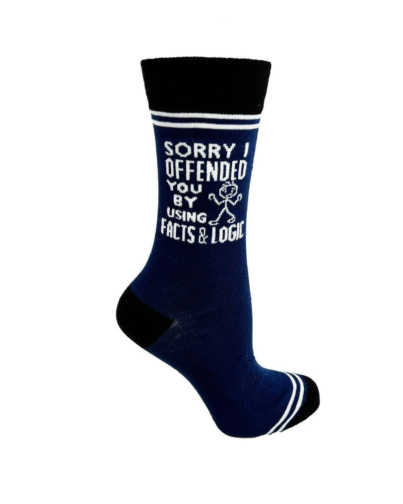 Sorry I Offended You by Using Facts & Logic - Hey Now Unisex Crew Socks - Bundle Bus