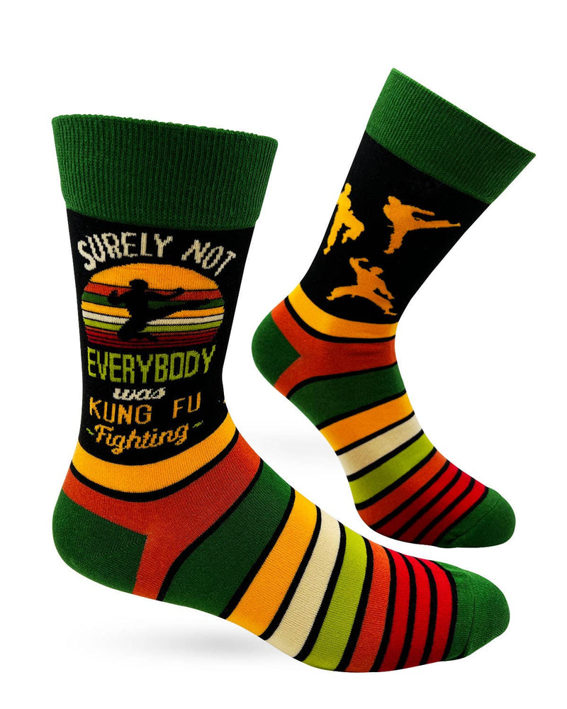 Surely Not Everybody Was Kung Fu Fighting Men's Novelty Crew - Bundle Bus