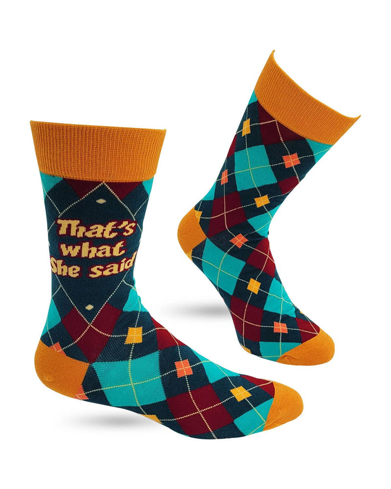 That's What She Said Men's Novelty Crew Socks - Bundle Bus