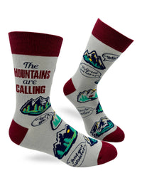 The Mountains Are Calling Men's Novelty Crew Socks - Bundle Bus