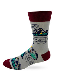 The Mountains Are Calling Men's Novelty Crew Socks - Bundle Bus