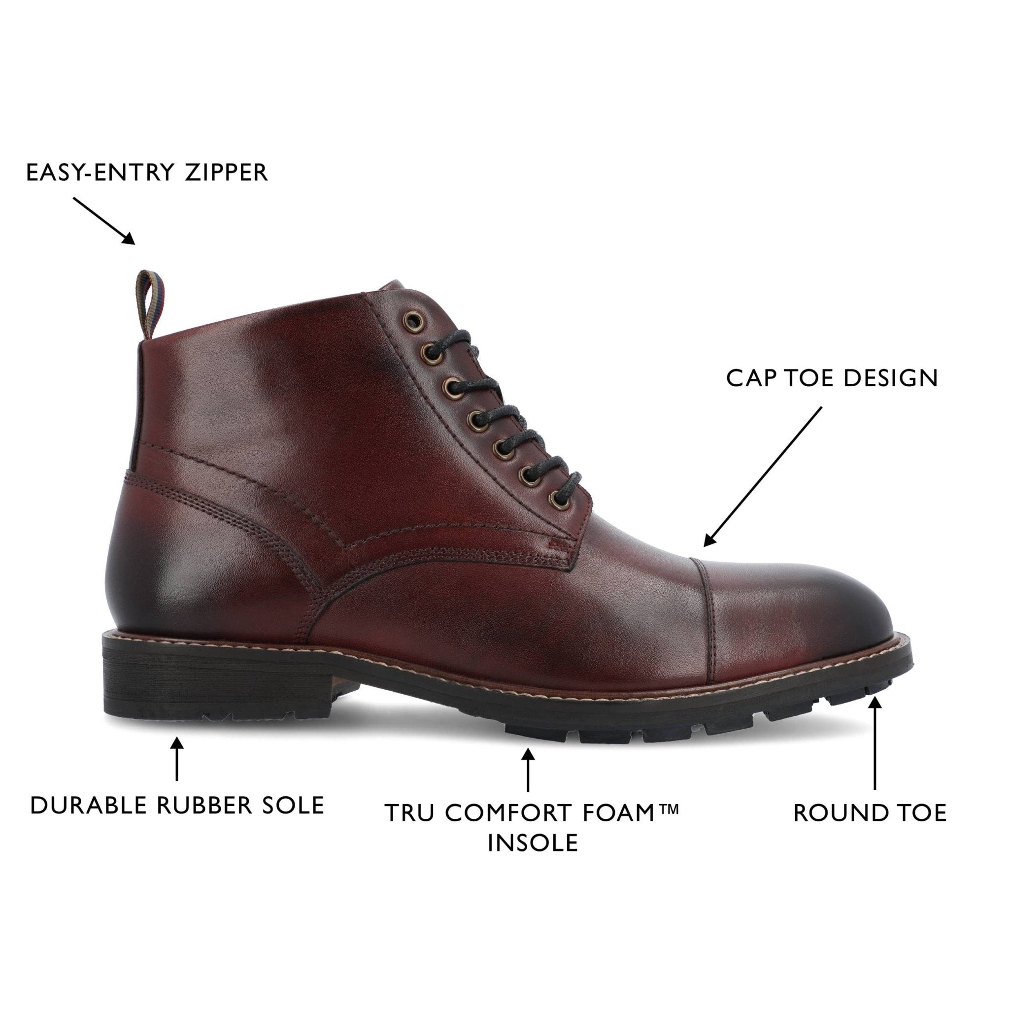 Thomas & Vine Avrum Cap Toe Ankle Boot - Bundle Bus