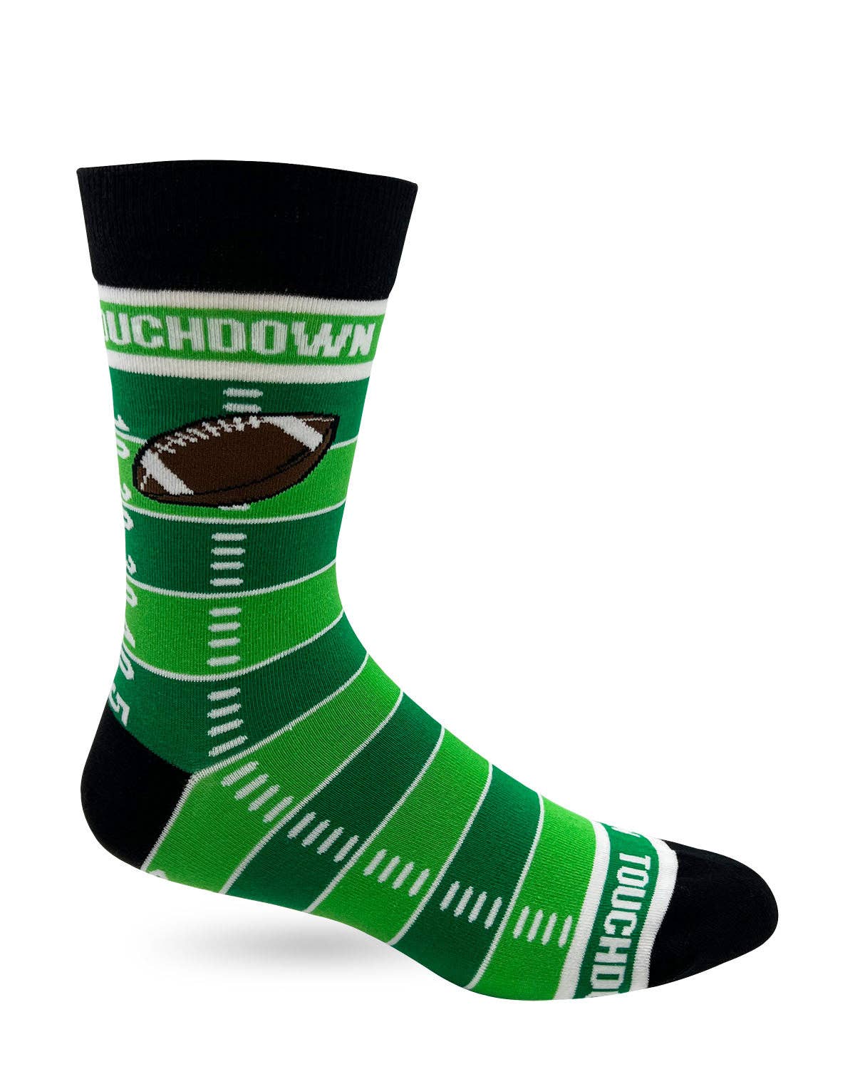 Touchdown Men's Novelty Crew Socks Featuring American Football Field - Bundle Bus
