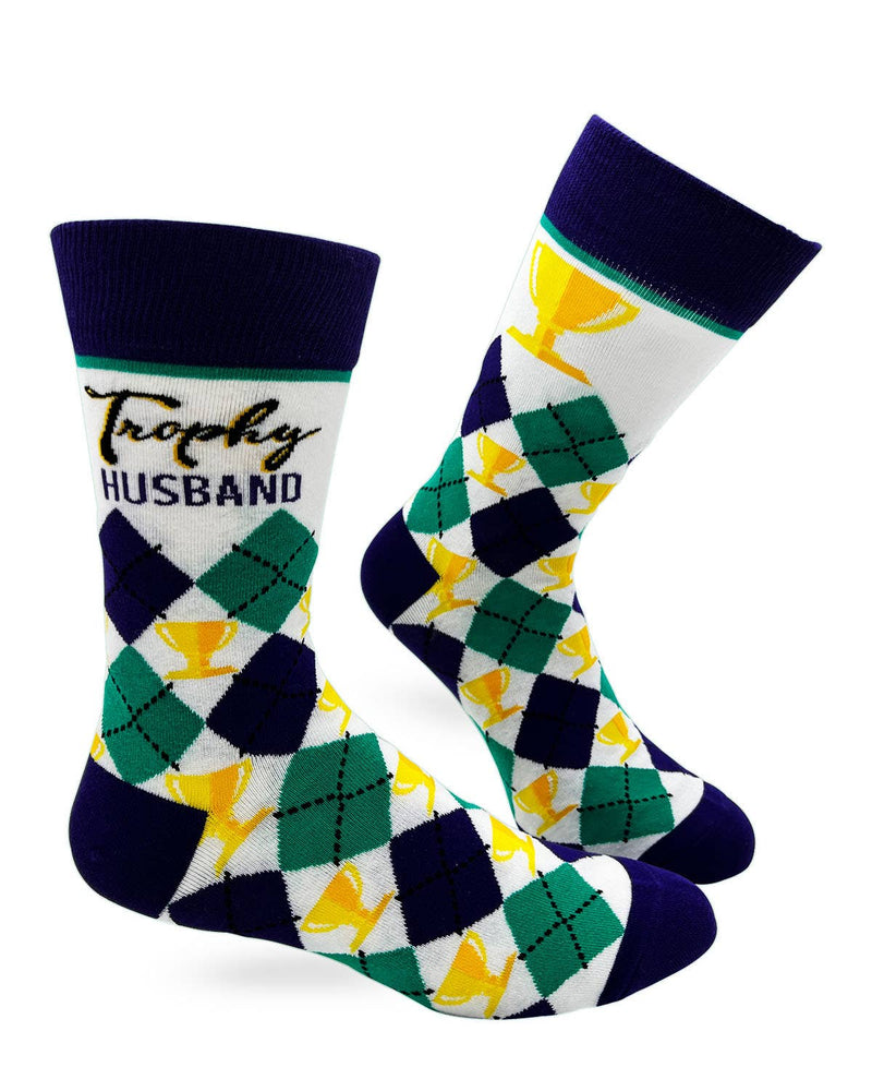 Trophy Husband Men's Novelty Crew Socks - Bundle Bus