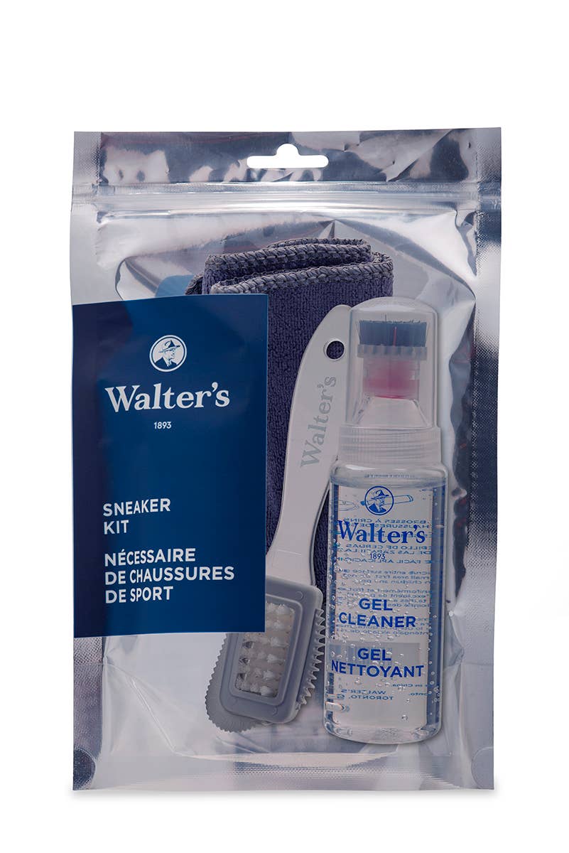 Walter's Shoe Care Sneaker Kit: Gel Cleaner, Suede Brush, Cleaning Cloth - Bundle Bus