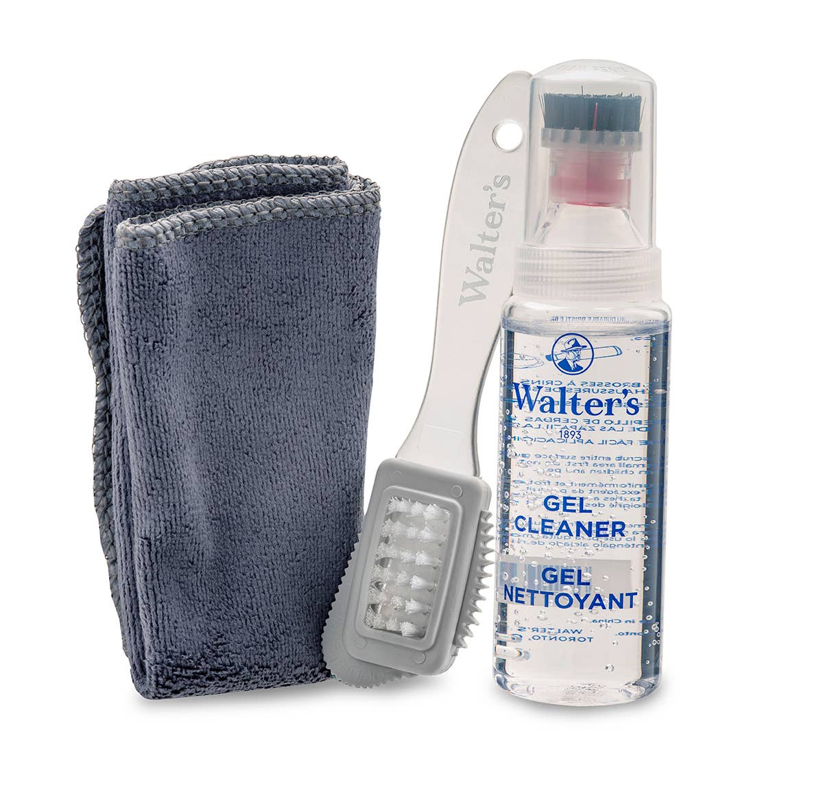 Walter's Shoe Care Sneaker Kit: Gel Cleaner, Suede Brush, Cleaning Cloth - Bundle Bus