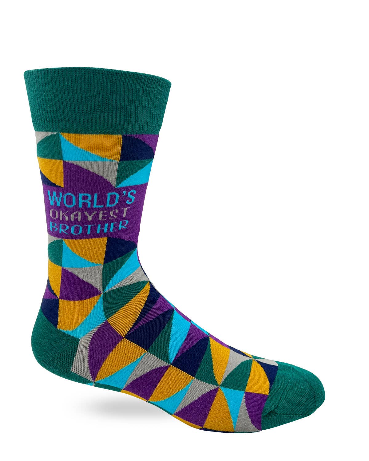 World's Okayest Brother Men's Novelty Crew Socks - Bundle Bus