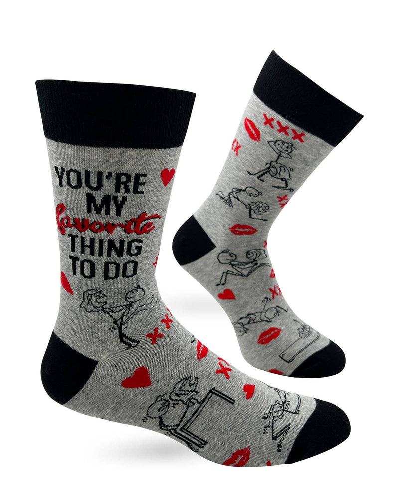 You're My Favorite Thing To Do Men's Novelty Crew Socks - Bundle Bus
