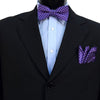 3pc Men's Purple Clip-on Suspenders, Dots Bow Tie & Hanky Sets - FYBTHSU-PUR#2 - Bundle Bus