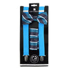 3pc Men's Turquoise Clip-on Suspenders, Striped Bow Tie & Hanky Sets - FYBTHSU-TURQ#1 - Bundle Bus