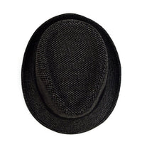 Fall/Winter Black Trilby Fedora Hat with Gray Dots & Black Band Trim - H1805260 - Bundle Bus