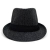 Fall/Winter Black Trilby Fedora Hat with Gray Dots & Black Band Trim - H1805260 - Bundle Bus