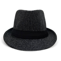 Fall/Winter Black Trilby Fedora Hat with Gray Dots & Black Band Trim - H1805260 - Bundle Bus
