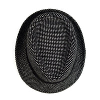 Fall/Winter Black Trilby Fedora Hat with White Dots & Black Band Trim - H1805259 - Bundle Bus