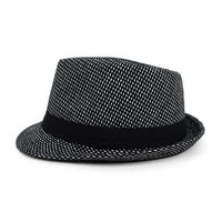 Fall/Winter Black Trilby Fedora Hat with White Dots & Black Band Trim - H1805259 - Bundle Bus