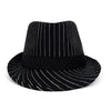 Fall/Winter Black Trilby Fedora Hat with White Pinstripes & Black Band Trim - H1805262 - Bundle Bus