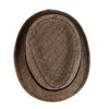 Fall/Winter Brown & Beige Herringbone Trilby Fedora Hat with Black Band Trim - H1805261 - Bundle Bus