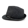 Fall/Winter Charcoal Trilby Fedora Hat with Black Leather Band - H1805024 - Bundle Bus
