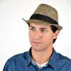 Fall/Winter Light Brown Trilby Fedora Hat with Black Band Trim - H1805023 - Bundle Bus