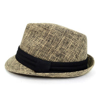 Fall/Winter Light Brown Trilby Fedora Hat with Black Band Trim - H1805023 - Bundle Bus