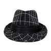 Fall/Winter Plaid Trilby Fedora Hat with Black Band Trim - H1805021 - Bundle Bus