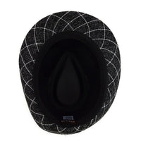 Fall/Winter Plaid Trilby Fedora Hat with Black Band Trim - H1805021 - Bundle Bus
