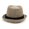 Fall/Winter Rhombus Geometric Trilby Fedora Hat with Black Band Trim - H1805025 - Bundle Bus