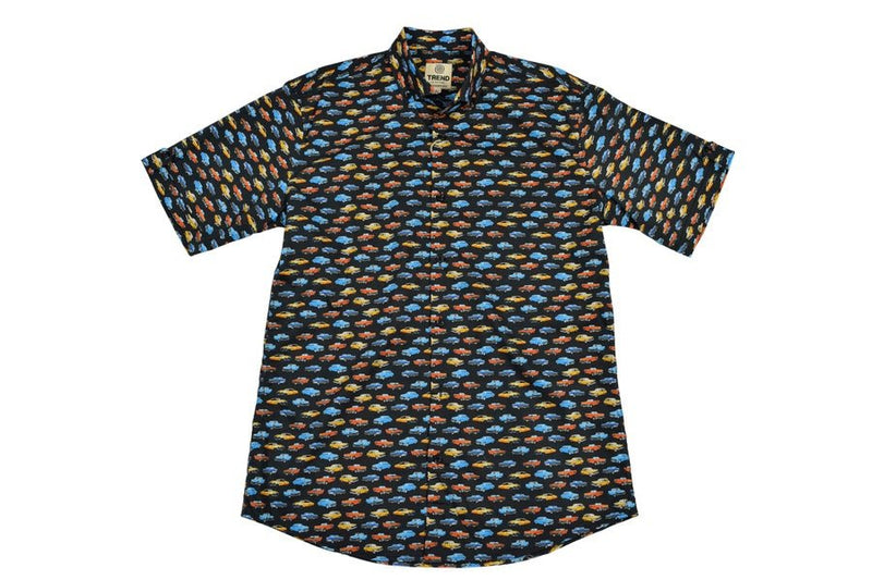 FX Fusion Trend Collection "Vintage Cars" Short Sleeve Dress Shirt - Bundle Bus