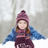 Kid's Winter Knitted Ear Flap Lined Snowflake Pom Beanie Scarf with Tassel and Hat Set - KKWS1722 - Bundle Bus