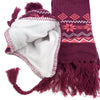 Kid's Winter Knitted Ear Flap Lined Snowflake Pom Beanie Scarf with Tassel and Hat Set - KKWS1722 - Bundle Bus