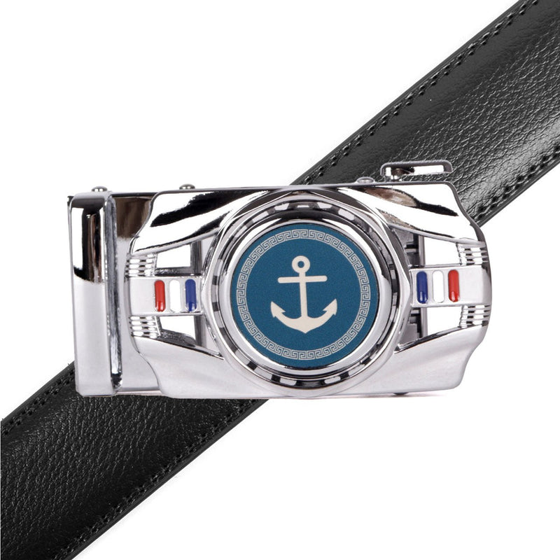Men's Anchor Rotating Ratchet Belt-MGLBB58-SIL - Bundle Bus