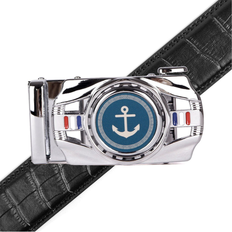 Men's Anchor Rotating Ratchet Belt-MGLBB58-SIL - Bundle Bus
