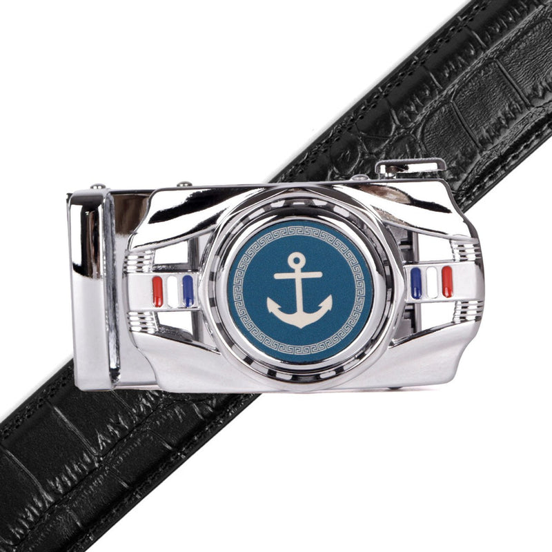 Men's Anchor Rotating Ratchet Belt-MGLBB58-SIL - Bundle Bus