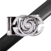 Men's Decor Rotating Bling Ratchet Belt-MGLBB59-SIL - Bundle Bus