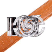 Men's Decor Rotating Bling Ratchet Belt-MGLBB59-SIL - Bundle Bus