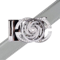 Men's Decor Rotating Bling Ratchet Belt-MGLBB59-SIL - Bundle Bus