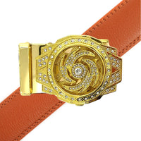Men's Decor Rotating Bling Ratchet Belt-MGLBB60-GD - Bundle Bus