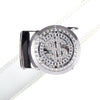 Men's Dollar Sign Rotating Bling Ratchet Belt-MGLBB65-SIL - Bundle Bus
