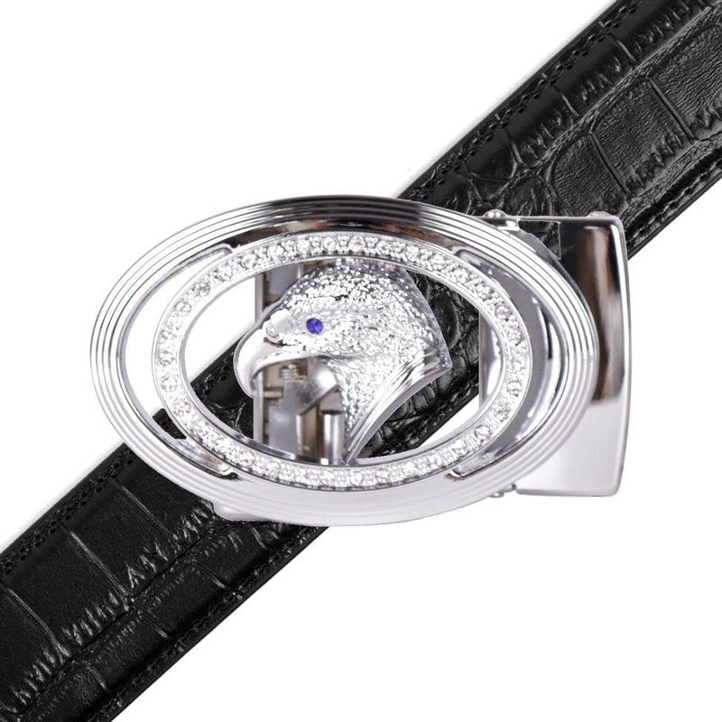 Men's Eagle Bling Ratchet Belt-MGLBB61-SIL - Bundle Bus