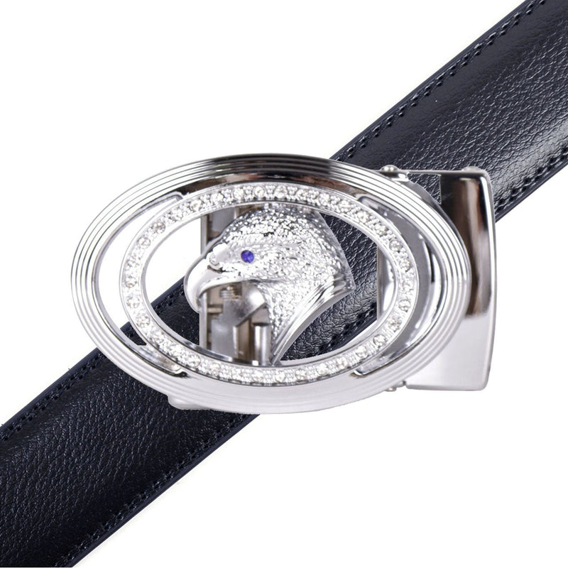 Men's Eagle Bling Ratchet Belt-MGLBB61-SIL - Bundle Bus