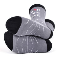 Men's Faith Hope Love Novelty Socks - NVS19574-GRY - Bundle Bus