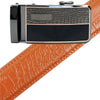 Men's Genuine Leather Sliding Buckle Ratchet Belt MGLBB1 - Bundle Bus