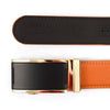 Men's Genuine Leather Sliding Buckle Ratchet Belt MGLBB11 - Bundle Bus